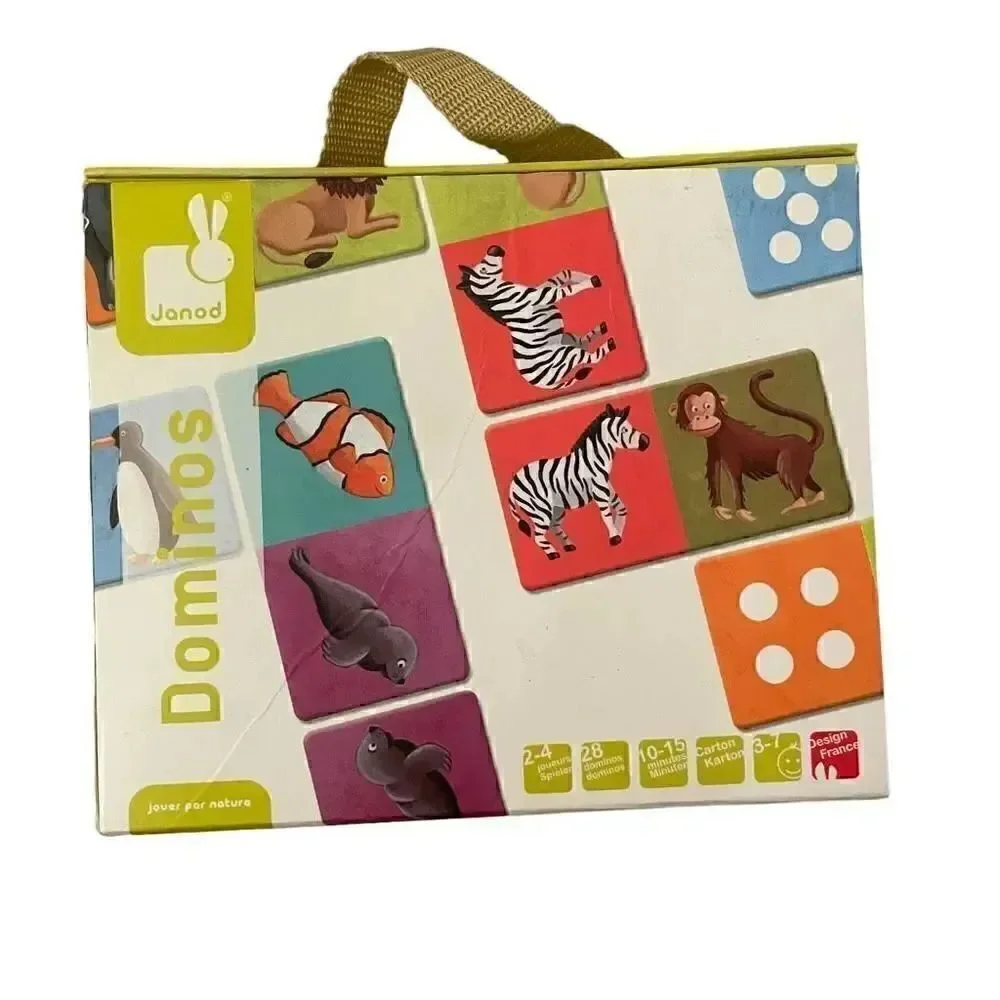 Janod Exotic Animal Dominos Educational Learning Fun Busy Family Game 3-7 yrs